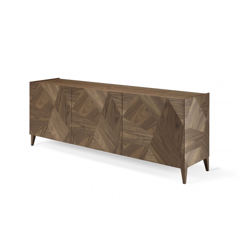 Sideboard in solid walnut with inlay