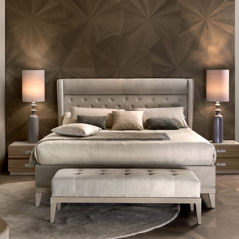 Upholstered bed in classic style